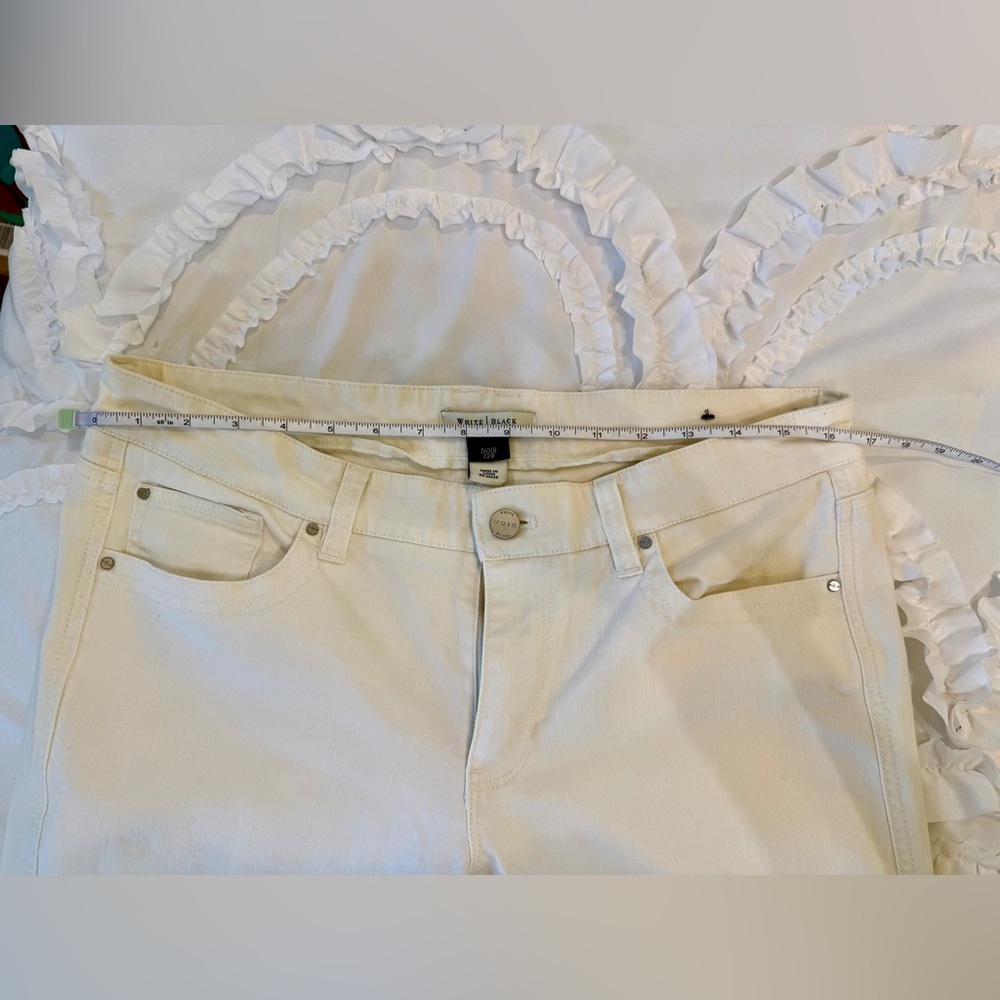 White House Black Market Noir Cut White Women's Jeans Size 12 - Picture 7 of 12
